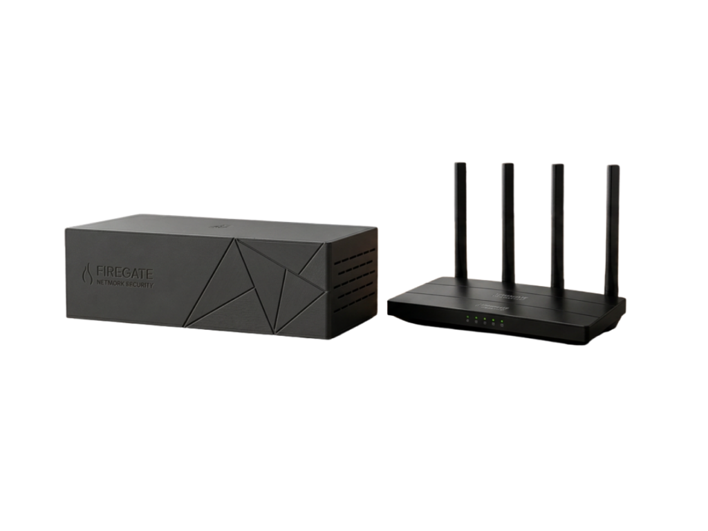 Firegate Pro network security box with Virgin Media router for advanced home and home office protection